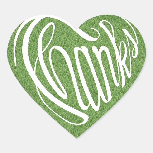 Heart shaped thanks in 6 languages sticker (Front)