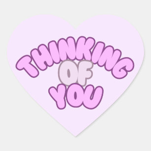 Heart-Shaped “Thinking of You” Sticker