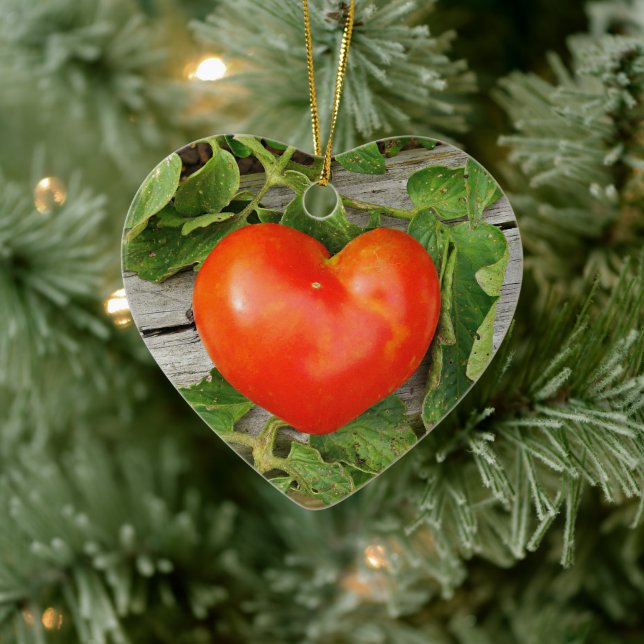 Heart Shaped Tomato Ceramic Tree Decoration (Tree)