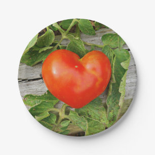 Heart Shaped Tomato Paper Plate