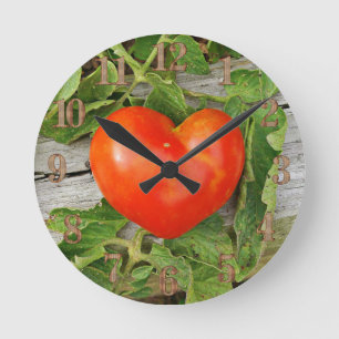 Heart Shaped Tomato Round Clock