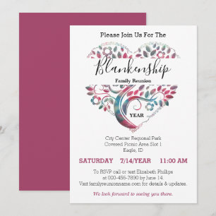 Heart Shaped Tree Family Reunion Template
