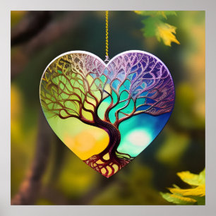 Heart shaped Tree Of Life Ornament Poster