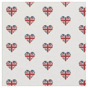 Heart Shaped Union Jack Flag Fabric
