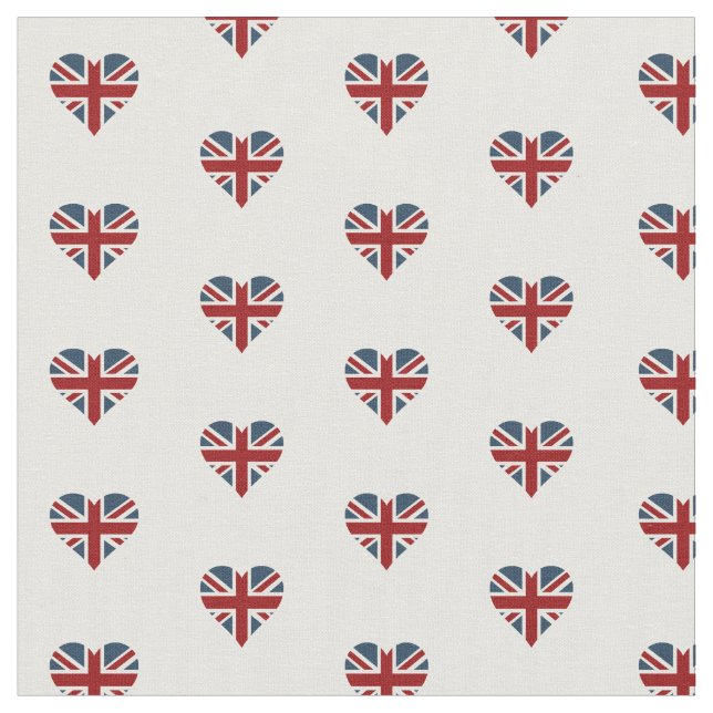 Heart Shaped Union Jack Flag Fabric (Close Up)