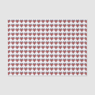 Heart Shaped Union Jack Flag Tissue Paper