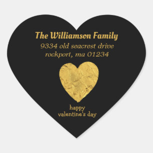 Heart-Shaped Valentine  Return Address Labels