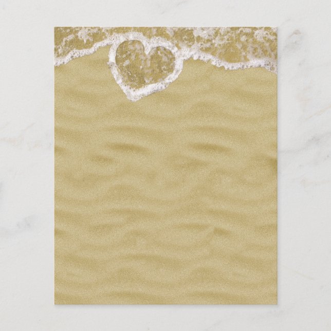 Heart-Shaped Water Bubbles on the Beach Stationery (Front)
