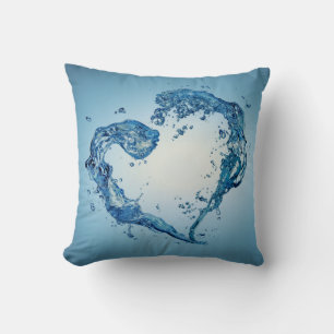 Heart-Shaped Water Splashes Cushion