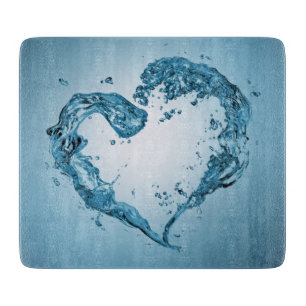 Heart-Shaped Water Splashes Cutting Board