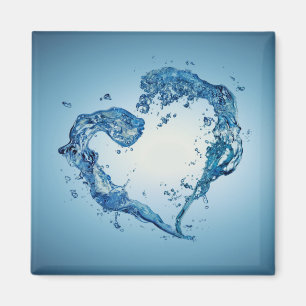 Heart-Shaped Water Splashes Magnet