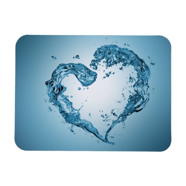 Heart-Shaped Water Splashes Magnet (Horizontal)