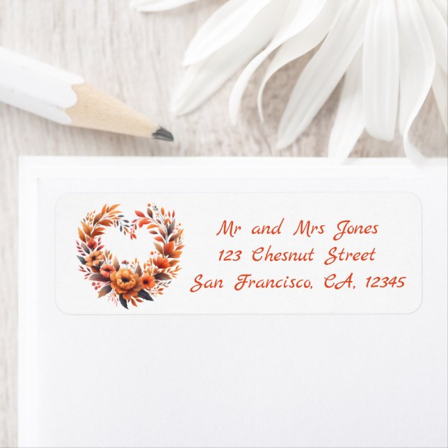 Heart-shaped Watercolor Floral Wreath - Fall Vibes (Insitu)