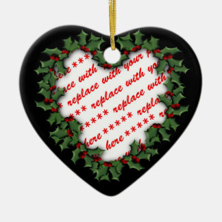 Heart Shaped Wreath Christmas Photo Frame Ceramic Tree Decoration