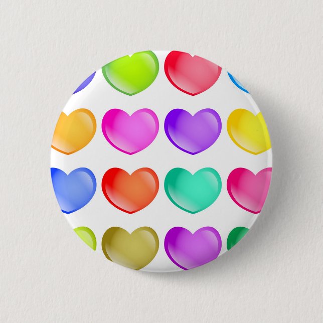 Heart Shapes 6 Cm Round Badge (Front)