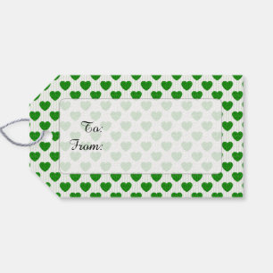 Heart Shapes Filled with Emerald Green  Roses Gift Tags