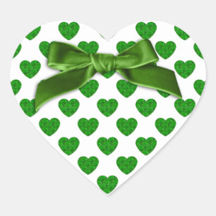 Heart Shapes Filled with Emerald Green  Roses Heart Sticker
