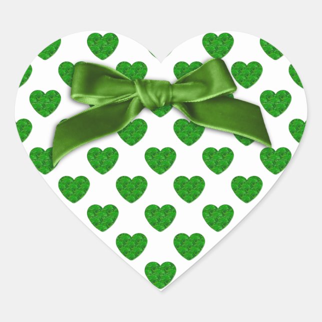Heart Shapes Filled with Emerald Green  Roses Heart Sticker (Front)