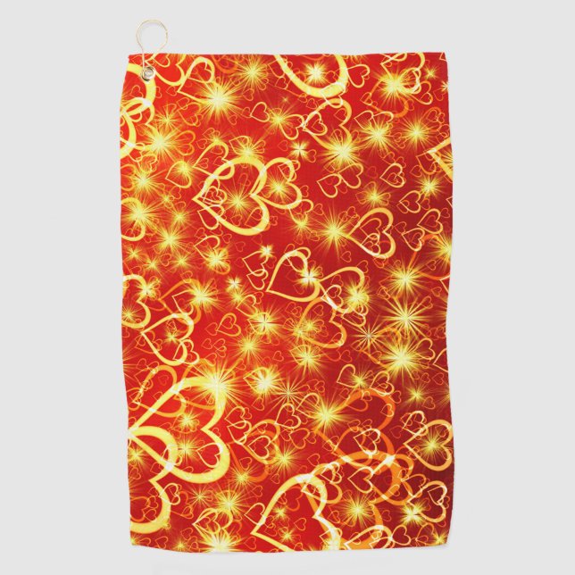 Heart Shapes Pattern-25622 Golf Towel (Front)