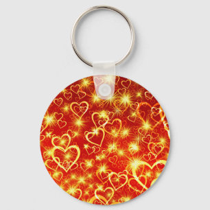 Heart Shapes Pattern-25622 Key Ring