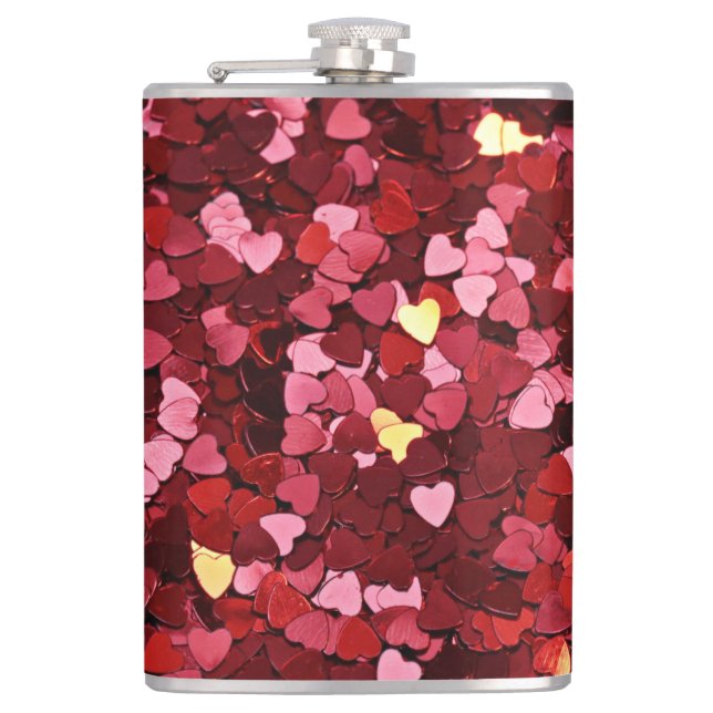 Heart Shapes Texture-20622 Hip Flask (Front)