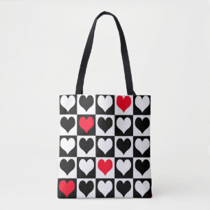 Heart shapes tote bag