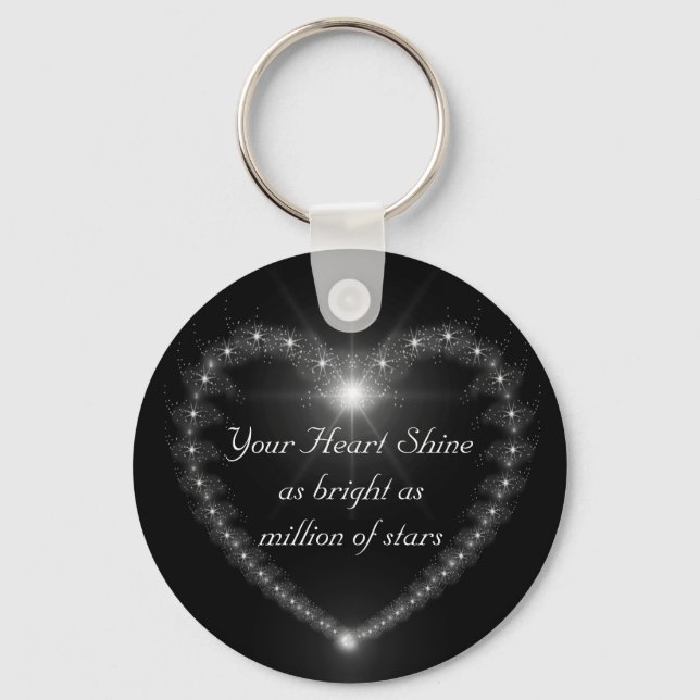 Heart shine as bright as million stars keychain. key ring (Front)