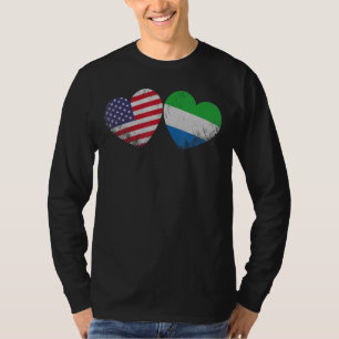 Heart Sierra Leonean American Flag Patriotic Famil T-Shirt