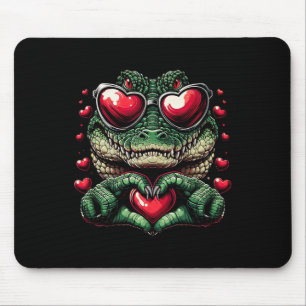 Heart Sign Hand Crocodile Mens Womens Crocodile Va Mouse Mat