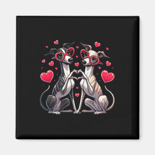 Heart Sign Hand Whippet Valentine Dog Womens Mens Magnet