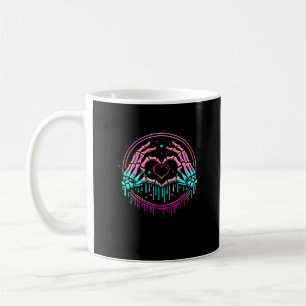 Heart Sign Skeleton Hand - Spooky Skeleton Hallowe Coffee Mug