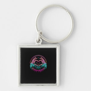 Heart Sign Skeleton Hand - Spooky Skeleton Hallowe Key Ring