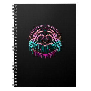 Heart Sign Skeleton Hand - Spooky Skeleton Hallowe Notebook