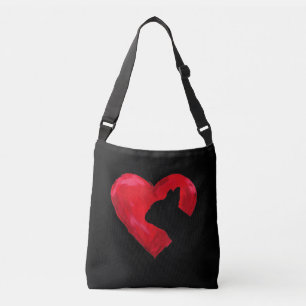 Heart Silhouette Valentines Day French Bulldog Gif Crossbody Bag