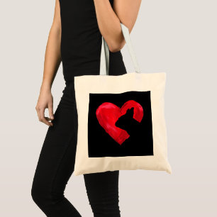 Heart Silhouette Valentines Day French Bulldog Gif Tote Bag