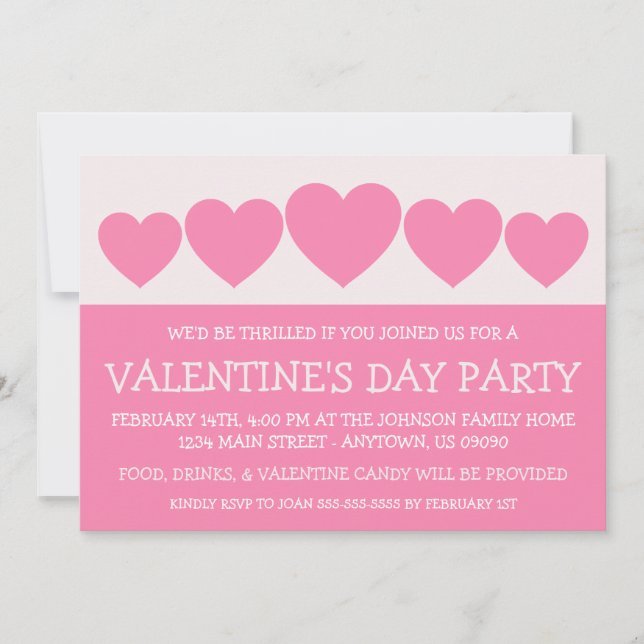 Heart Silhouette Valetine's Day (Pink) Invitation (Front)