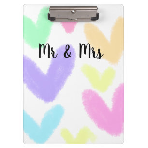 Heart simple minimal text style wedding Mr & mrs c Clipboard