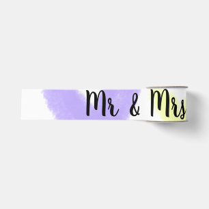 Heart simple minimal text style wedding Mr & mrs c Grosgrain Ribbon