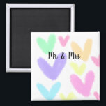 Heart simple minimal text style wedding Mr & mrs c Magnet<br><div class="desc">design</div>