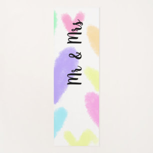 Heart simple minimal text style wedding Mr & mrs c Yoga Mat