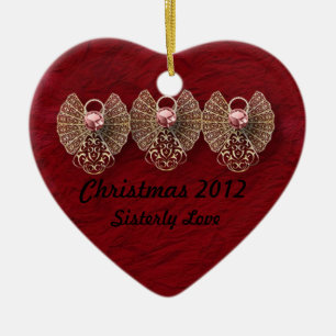 Heart Sisterly Love Personalised Ornament
