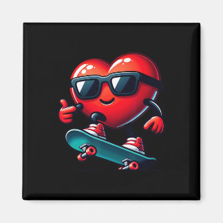 Heart Skateboarding Skateboarder Valentines Day Va Magnet
