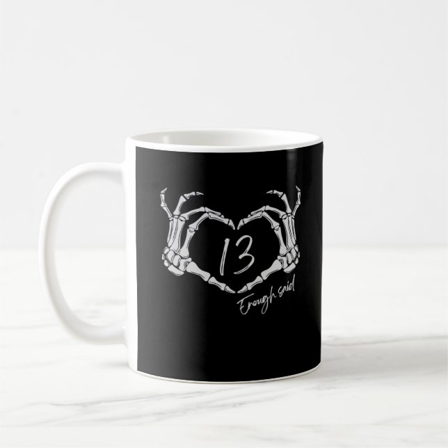 Heart Skeleton Hand Classic Coffee Mug (Left)