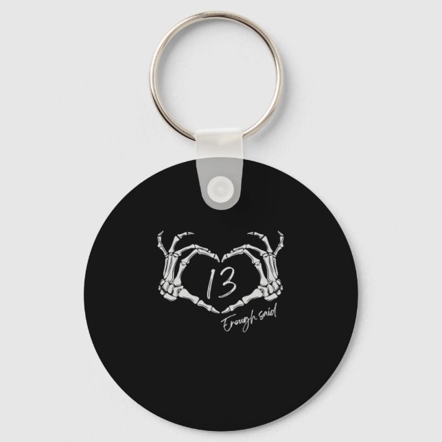 Heart Skeleton Hand Classic Key Ring (Front)