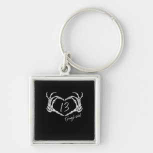 Heart Skeleton Hand Classic Key Ring