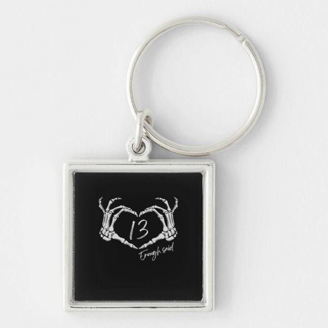 Heart Skeleton Hand Classic Key Ring (Front)