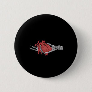 Heart Skeleton Hands 6 Cm Round Badge