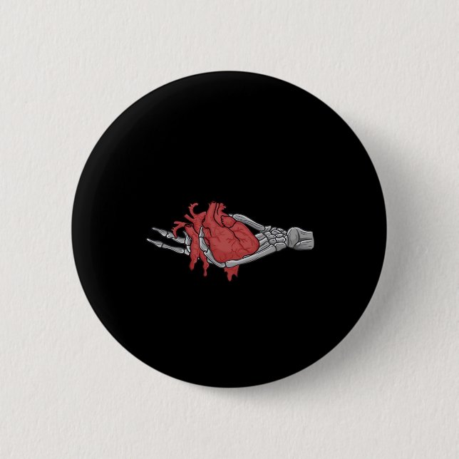 Heart Skeleton Hands  6 Cm Round Badge (Front)