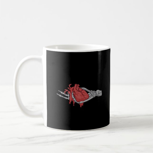 Heart Skeleton Hands  Coffee Mug (Left)