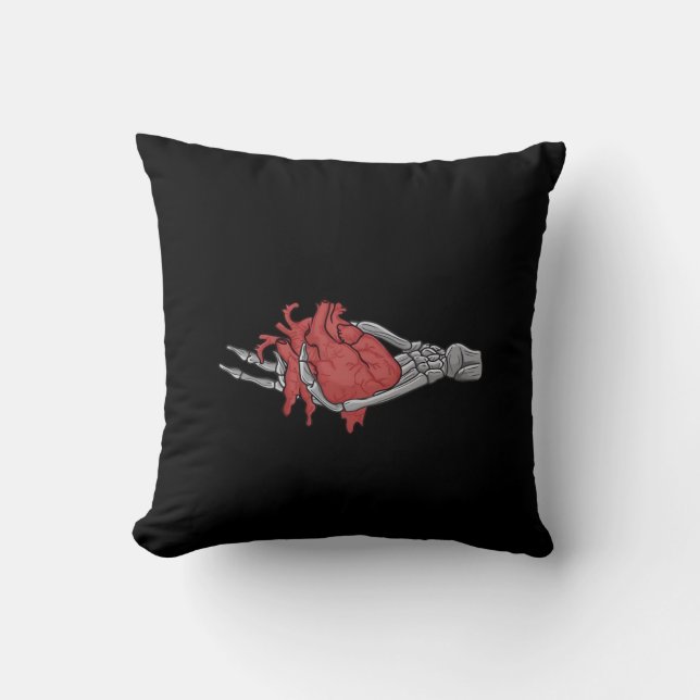 Heart Skeleton Hands  Cushion (Front)